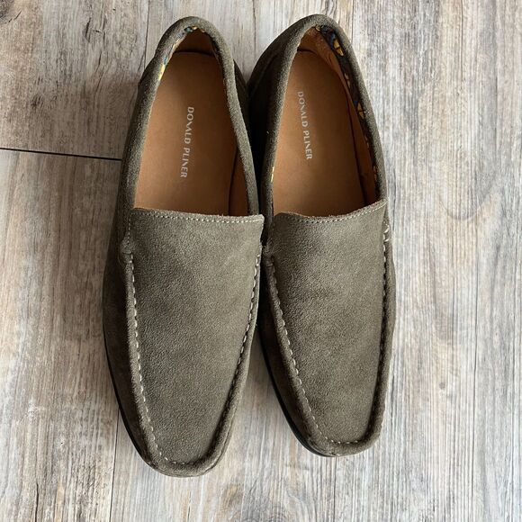 Donald Pliner Loafers Men\'s 8 M Reuben Suede Moc Toe Green Khaki Dress Shoes main image 6